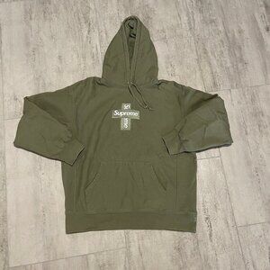 Supreme Cross Box Logo Hooded Sweatshirt - Olive